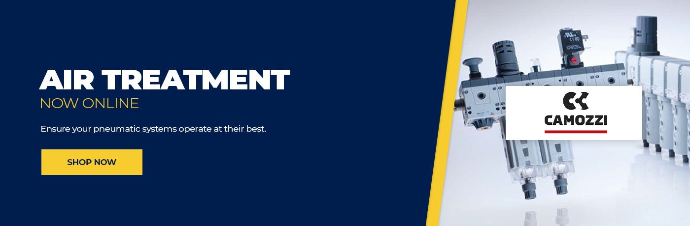 New range of air treatment from Camozzi with an image of some products