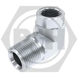 NPTF Male x NPTF Fixed Female 90° Compact Elbow